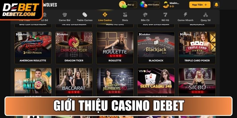 Casino DEBET 1 Giới thiệu Casino DEBET
